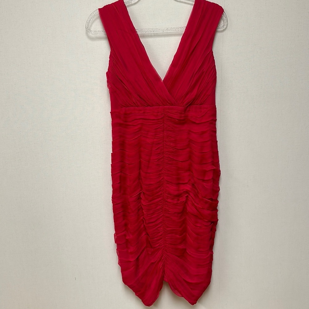 Tadashi Collection • VTG • 100% Silk Red Bandage Dress • Sz 10